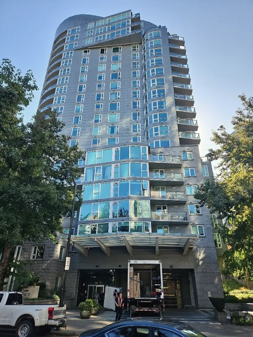 High-rise rental apartment tower on Cardero Street, Vancouver, assessed by BES engineers for FortisBC energy efficiency incentives